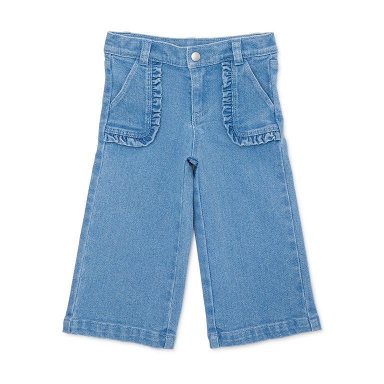 Wonder Nation Baby and Toddler Girls Wide Leg Jeans, Sizes 12M-5T - Walmart.com | Walmart (US)