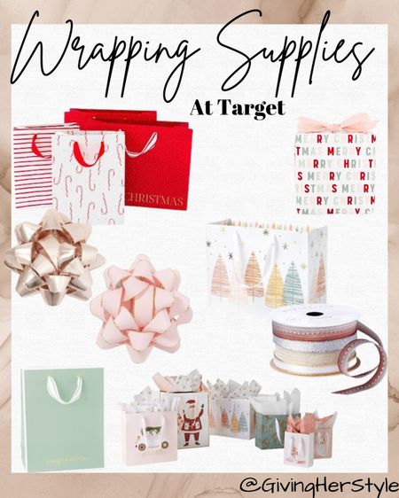 Wrapping supplies from Target! 

Wrapping paper. Gift bags. Gift wrap bags. Christmas wrapping paper. Christmas gift bags. Rolls of wrapping paper. Christmas. Gifts. Christmas gifts. Seasonal. Holiday. Boho wrapping paper. Ribbon. Bows. Target Christmas. 

#LTKSeasonal #LTKunder50 #LTKHoliday