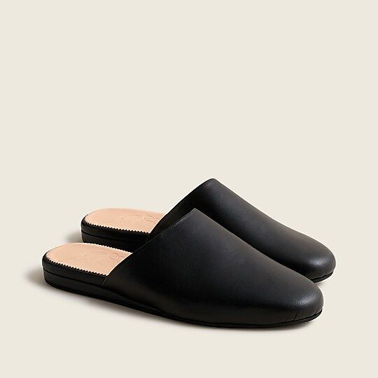 Slip-on mules in leather | J.Crew US