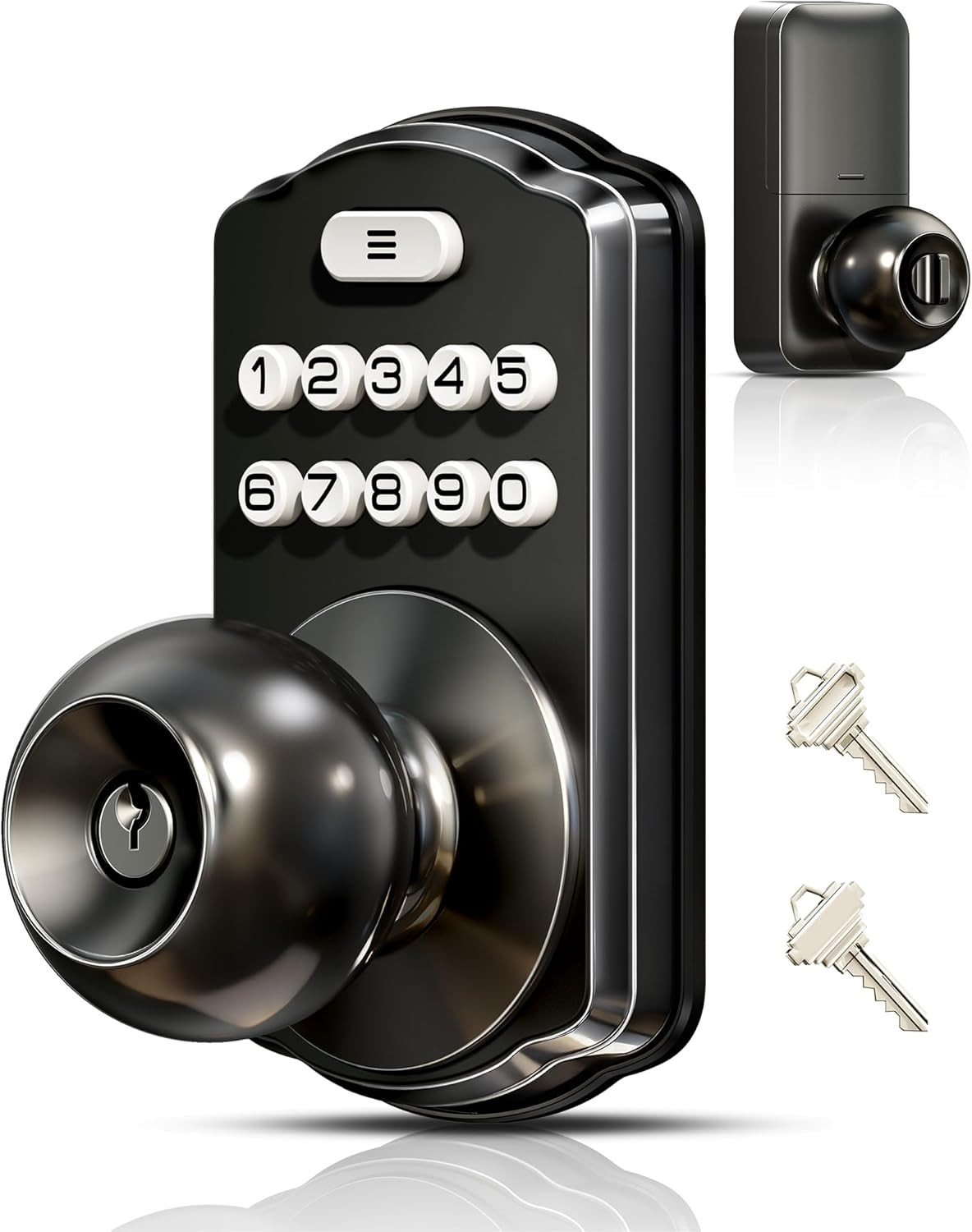 Veise Keypad Door Knob Lock, Keyless Entry Digital Lock with Handle, Electronic Knob for Front Do... | Amazon (US)