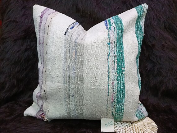 Organic Pillow 24"×24" inches Handmade Pillow Decorative Pillow Cover Cushion Cover Throw Pillow... | Etsy (US)