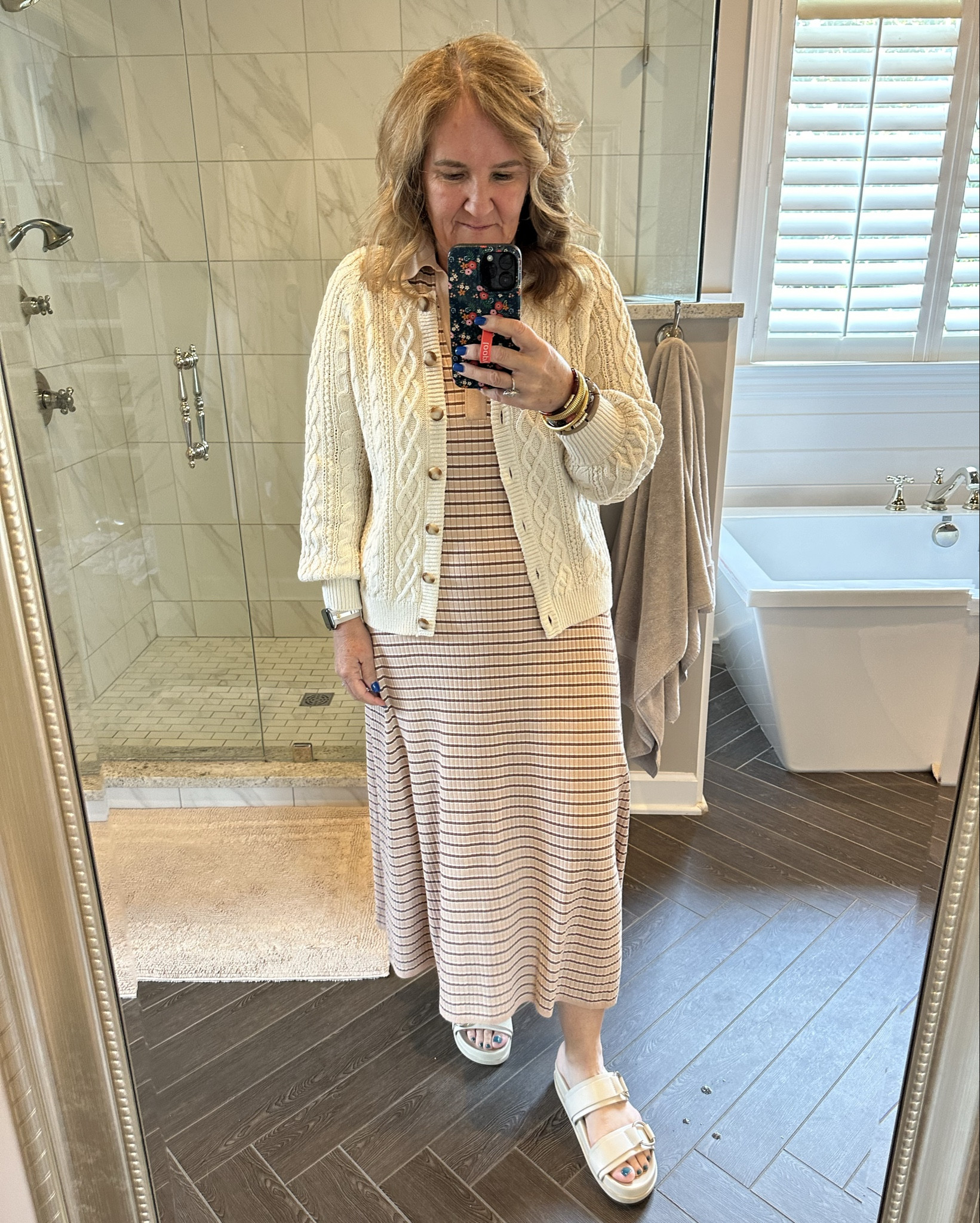 Dress size XL. I would size up. Short sleeve polo ribbed knit dress. On sale! 

Sweater is by sezane. I’ll link a few but this one is not available. Linking several neurotransmitters cardigan options. 

Summer neutrals polo dress loft dress 

#LTKMidsize #LTKOver40 #LTKWorkwear