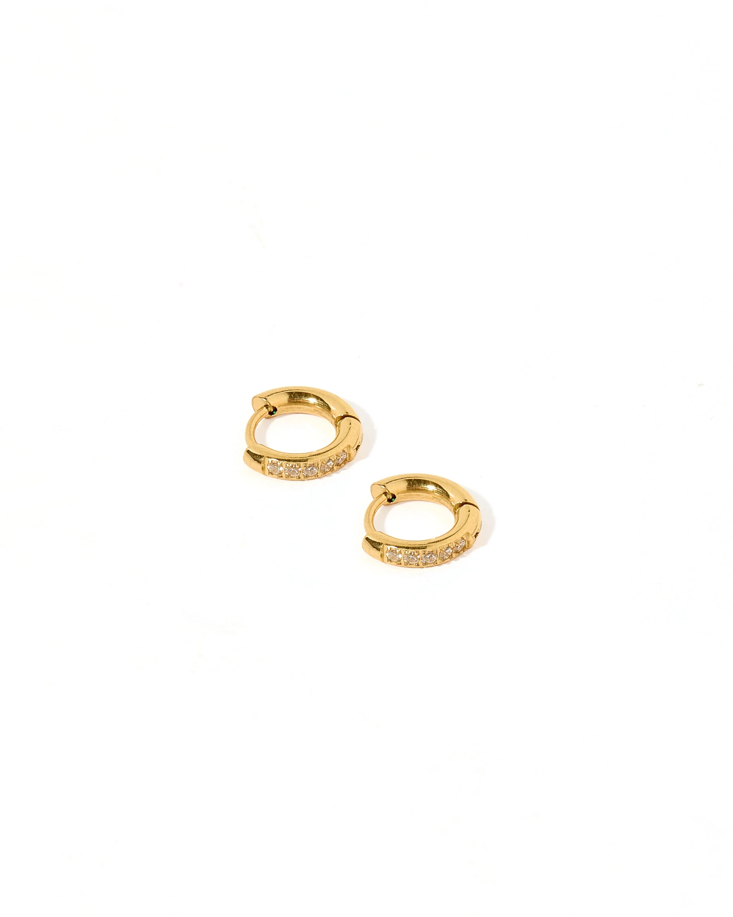 Huggie Earrings - Scarlett Hoop Gold 8mm CZ - Shop LINNY CO | LINNY CO LLC