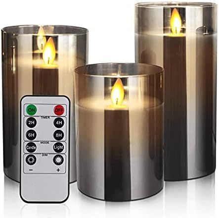 Amazon.com: Flameless Led Candles Flickering,Yinuo Candle Real Wax Fake Wick Moving Flame Faux Wi... | Amazon (US)
