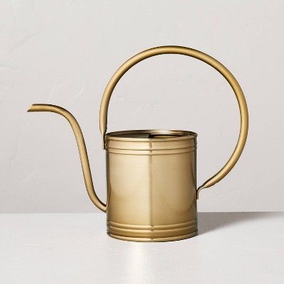 1L Accented Metal Watering Can Brass Finish - Hearth &#38; Hand&#8482; with Magnolia | Target