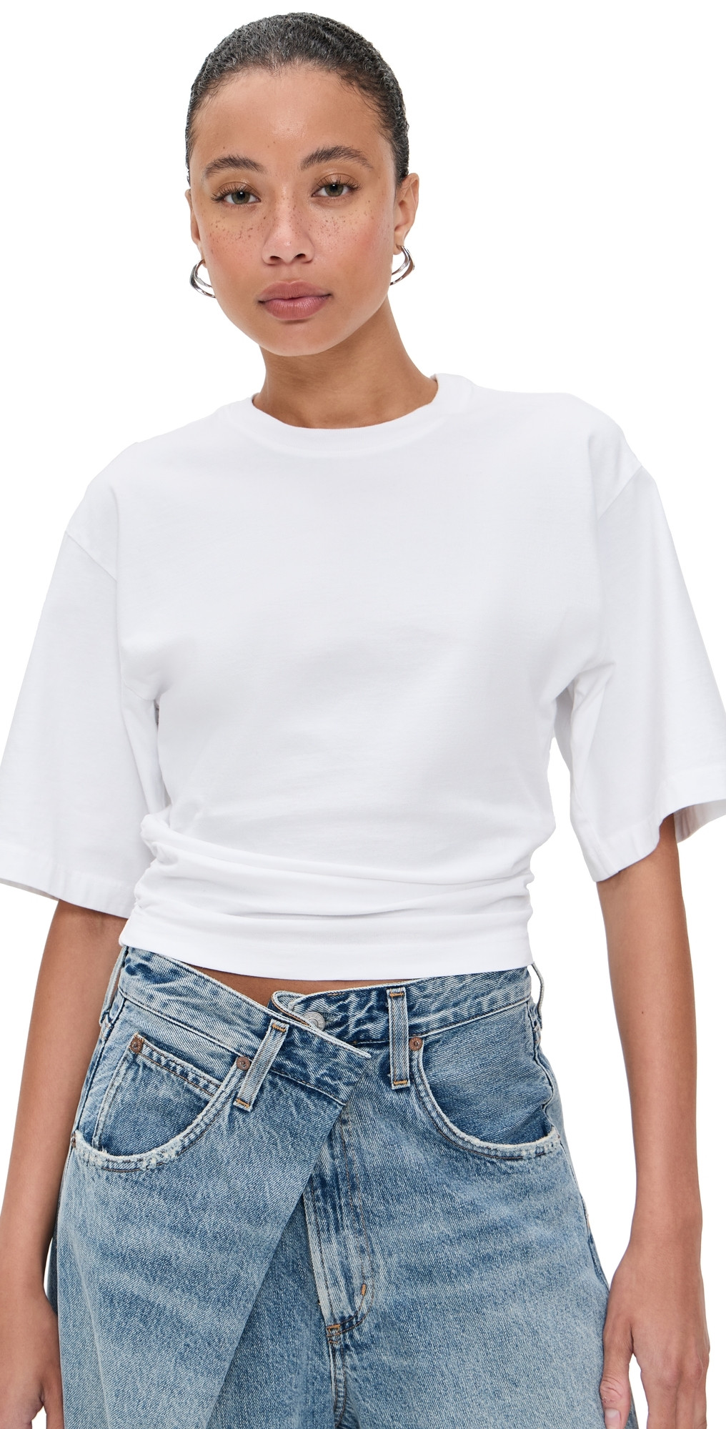 AGOLDE Shari Tee White S | Shopbop