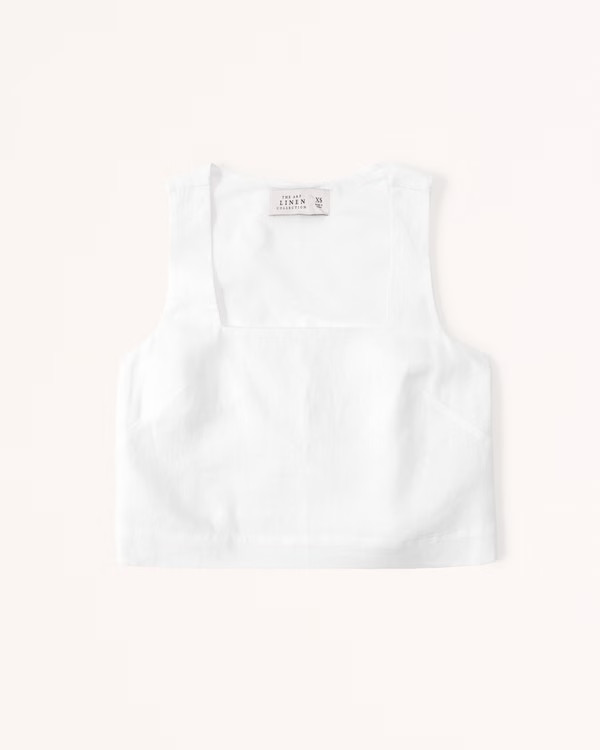 Premium Linen Squareneck Set Top | Abercrombie & Fitch (US)