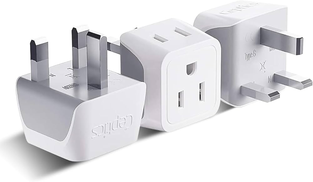 Ceptics UK Travel Plug Adapter, 2 in 1 Type G Adapter, US to UK Adapter, Ireland, Dubai Travel Ad... | Amazon (US)