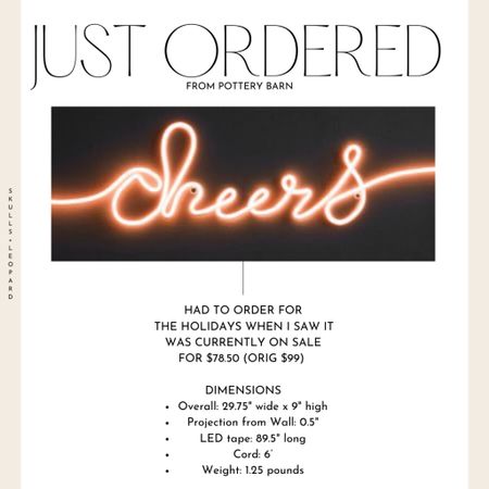 On sale for a limited time! I ordered it the second I saw that it was on sale 

Pottery barn Christmas, pottery barn cheers sign, holiday decor, holiday light up sign, cheers sign, neutral Christmas decor, pottery barn Christmas sale  

#LTKSeasonal #LTKsalealert #LTKhome