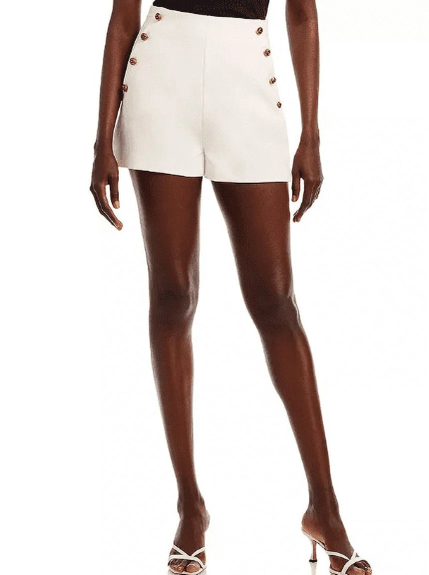 AQUA Women's White Twill Knot Button Shorts, XS | Walmart (US)