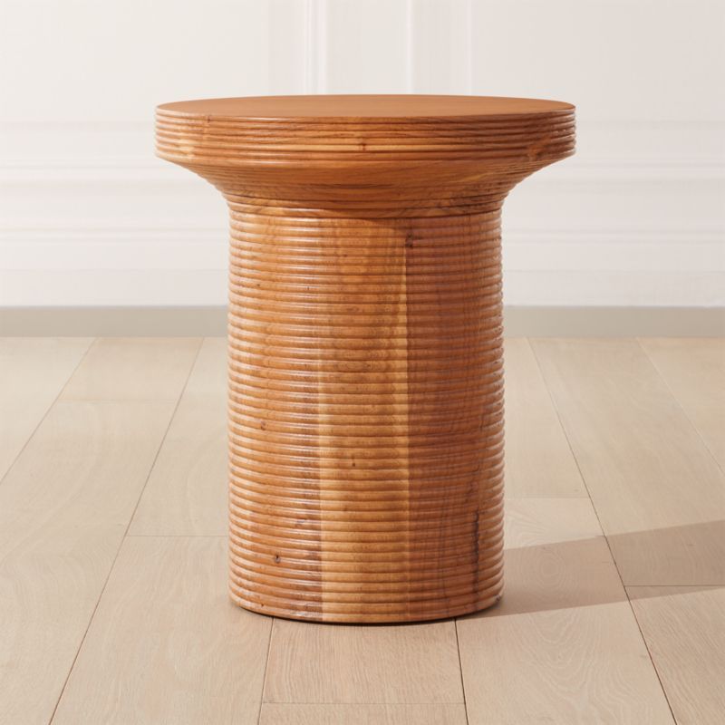 Trill Round Wood Side Table + Reviews | CB2 | CB2