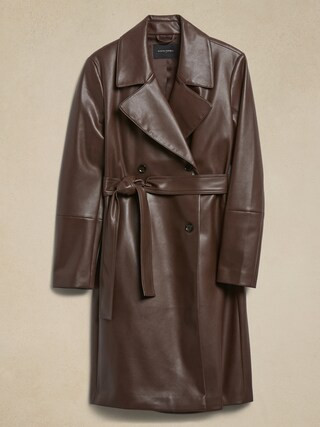 Bianca Vegan Leather Trench | Banana Republic Factory
