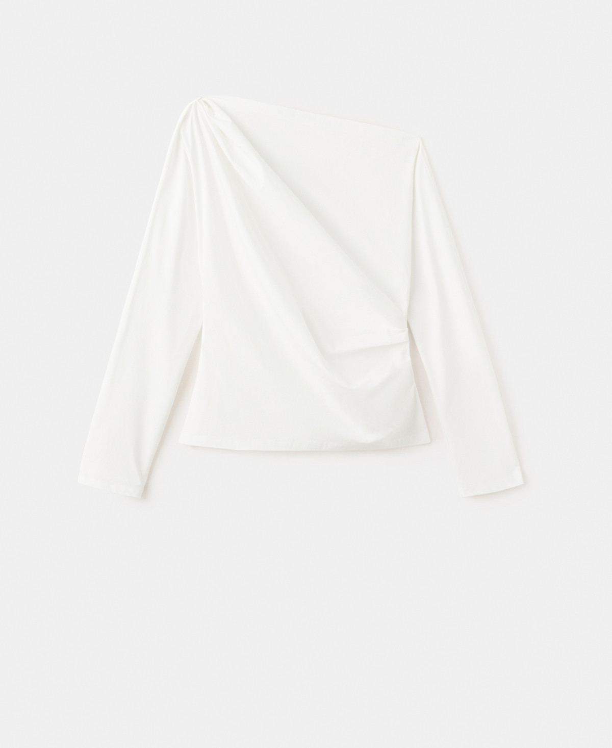 Mango Women's Asymmetrical Collar Cotton Blouse - Off White | Macy's