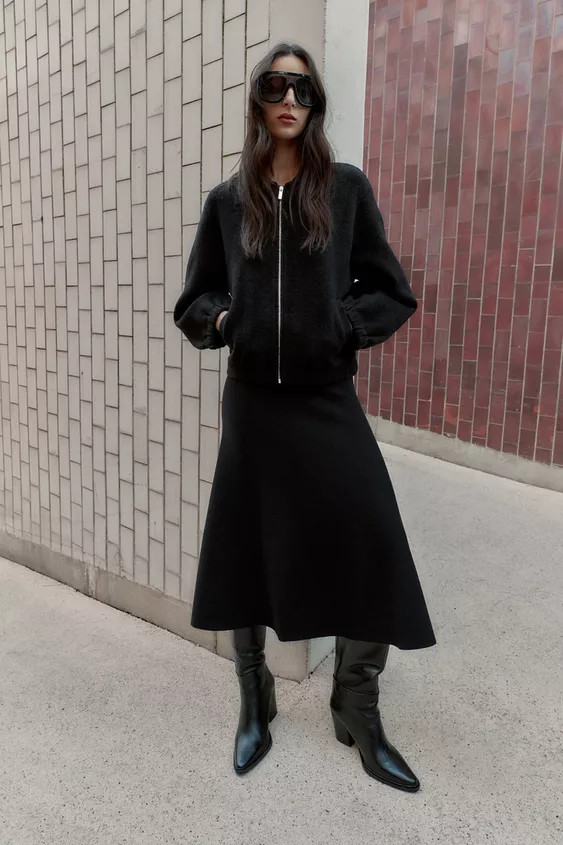 ZIPPERED KNIT BOMBER JACKET | Zara US