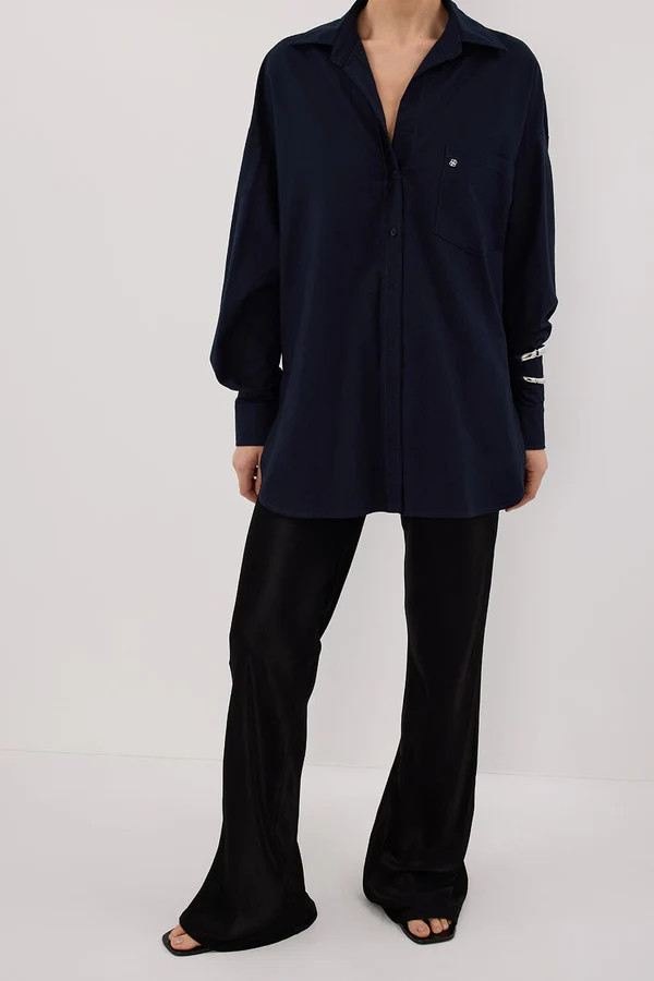 NIKKI BLACK SATIN BIAS PANT | DISSH