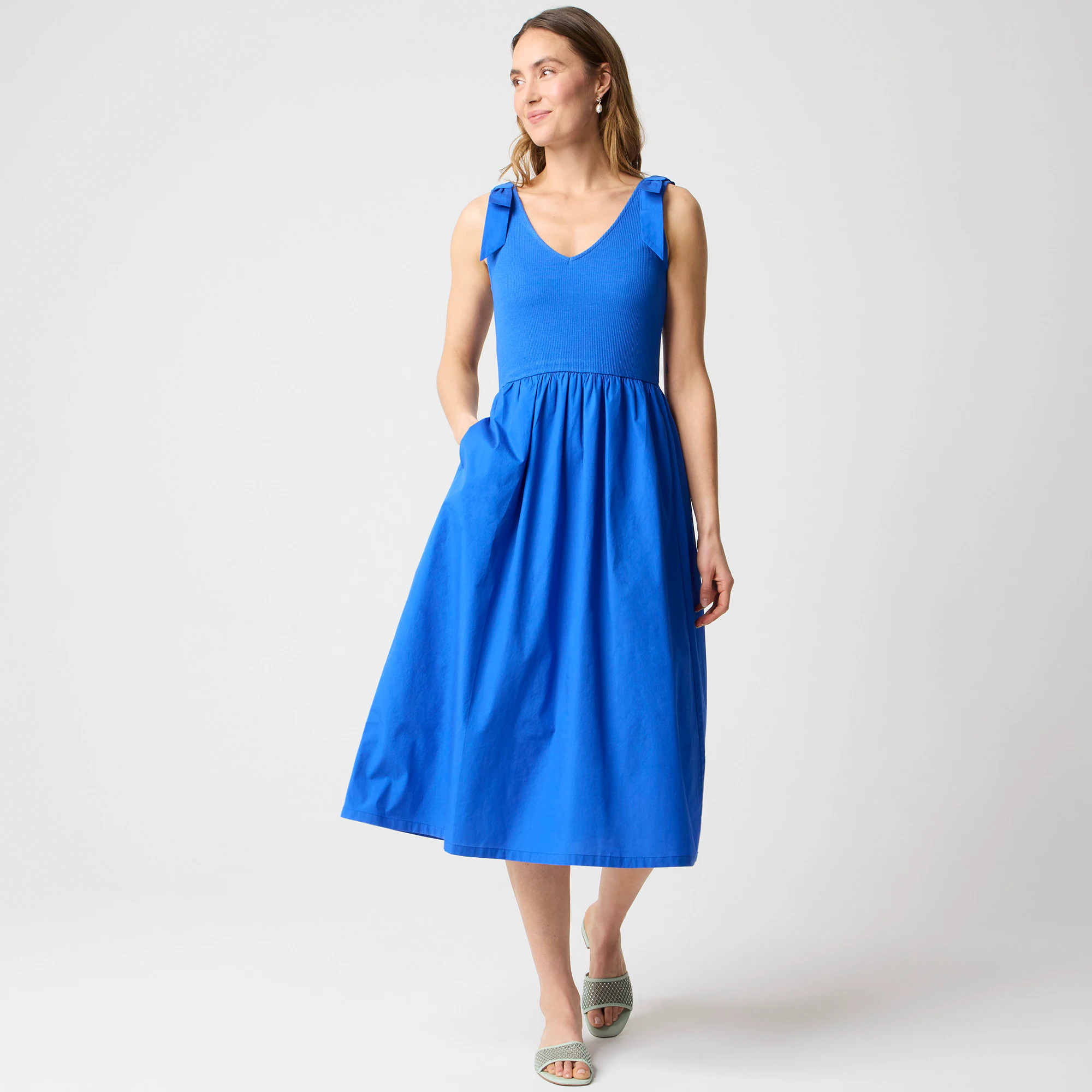 Bow-strap knit mixy dress | J.Crew Factory