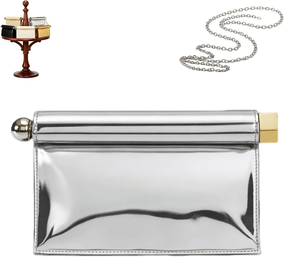 Silver Clutch Bag,Large Evening Bag,Stylish and Versatile Women's PU Leather Clutch\u2014Perfect ... | Amazon (US)