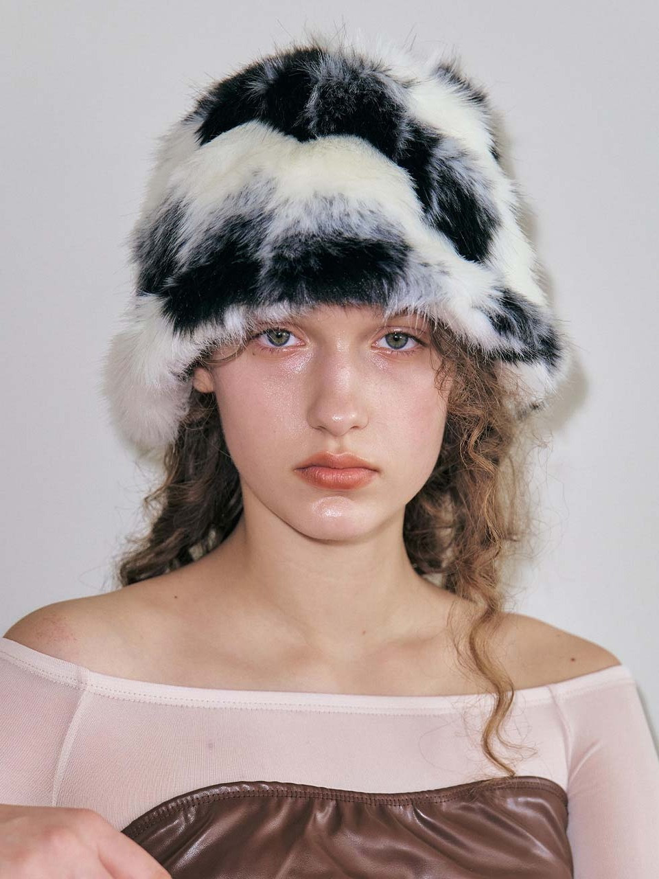 Fur Meatel Hat_Black Tabby | W Concept (US)