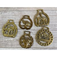 Vintage Brass Horse Brasses Equestrian Saddle Charms, Lot Of 5 | Etsy (US)