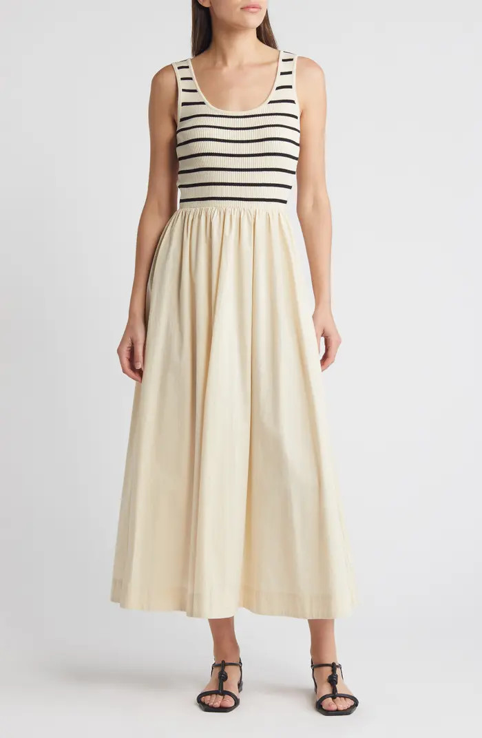 MOON RIVER Ribbed Bodice Maxi Dress | Nordstrom | Nordstrom
