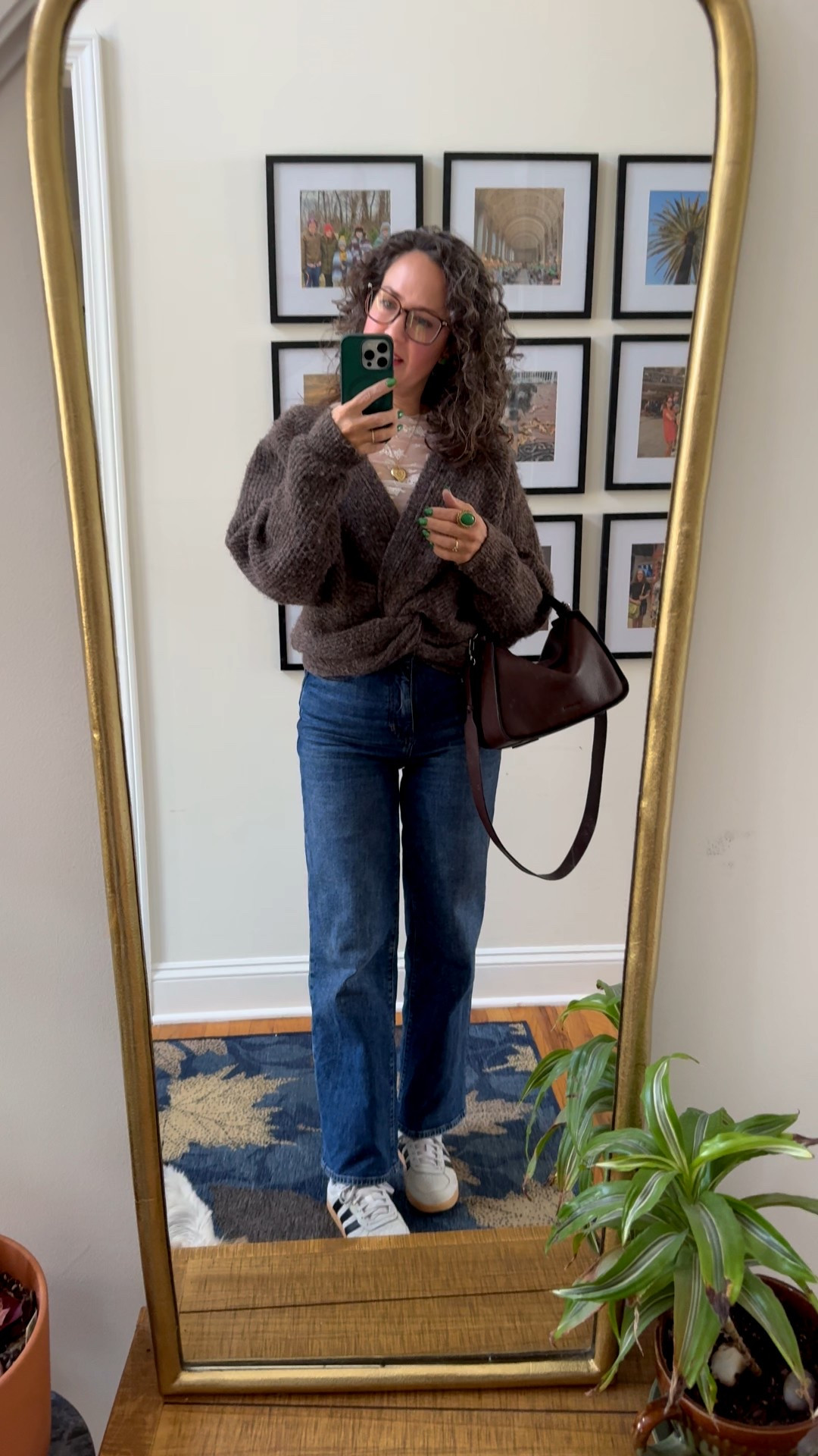 Repeat fall outfit (and messy curly hair 😝). Twist front sweater from Nordstrom, lace top under, my favorite wide leg Frame denim, comfy Adidas sneakers and my go to bag from Horse. 

#LTKdayinmylife #LTKOver40 #LTKmomlife