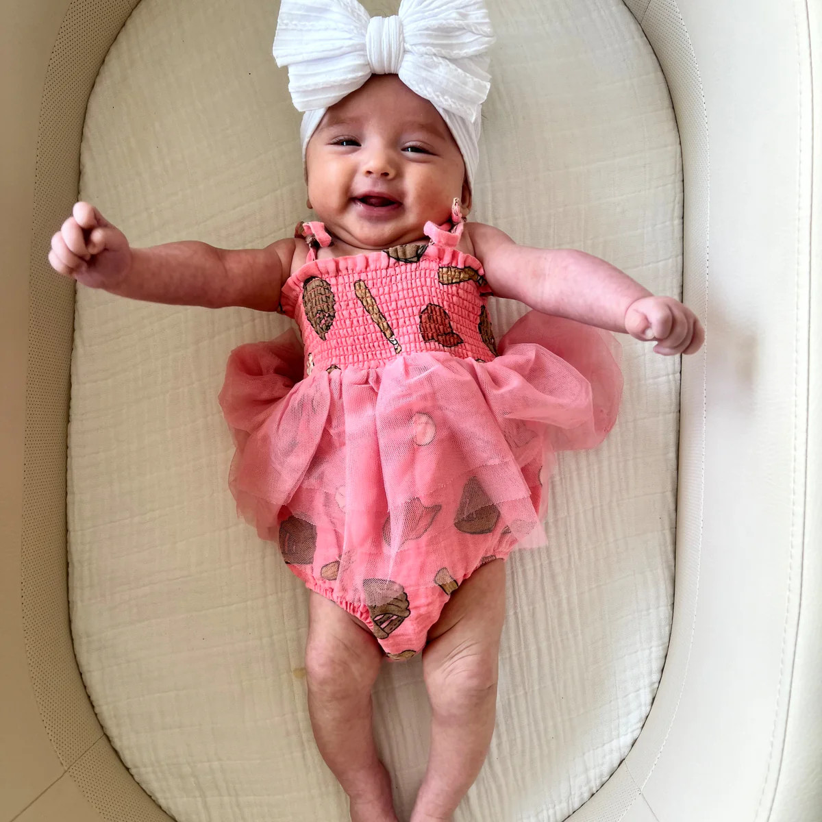 Muslin Tutu Bubble, Baseball Pink | SpearmintLOVE