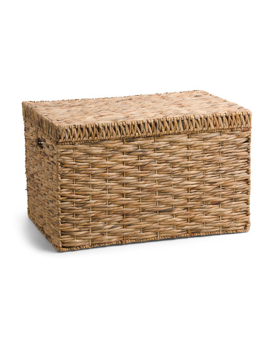 Large Hyacinth Storage Trunk With Cut Out Handles | TJ Maxx