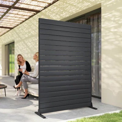 HDPE Outdoor Privacy Screen, 47.2"W x 68.5"H Decorative Privacy Fence Screen with Stand and 6 Panels, Freestanding Patio Divider for Indoor Outdoor, B | Wayfair North America