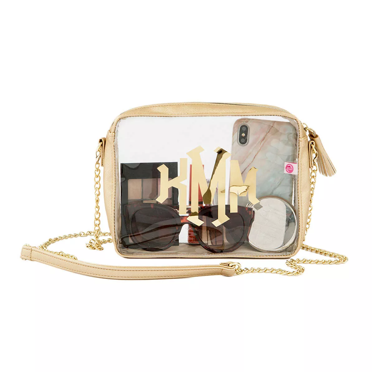 Upcycled Louis Vuitton Monogram Clear Stadium Crossbody Bags