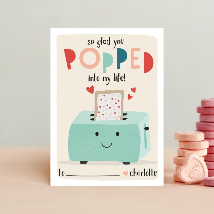 "PopTarts" - Customizable Classroom Valentine's Cards in Beige by Christie Garcia. | Minted
