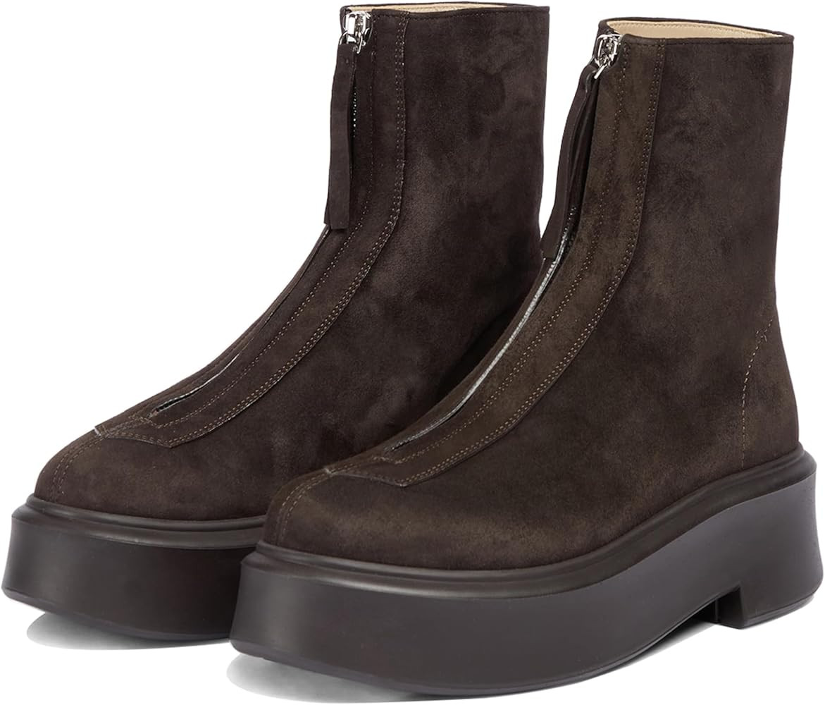 Vertundy Women's Chelsea Ankle Boots Round Toe Leather Sewing Booties Comfortable Chunky Platform... | Amazon (US)