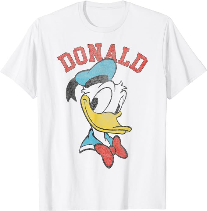 Disney Mickey And Friends Donald Duck Happy Big Face T-Shirt | Amazon (US)