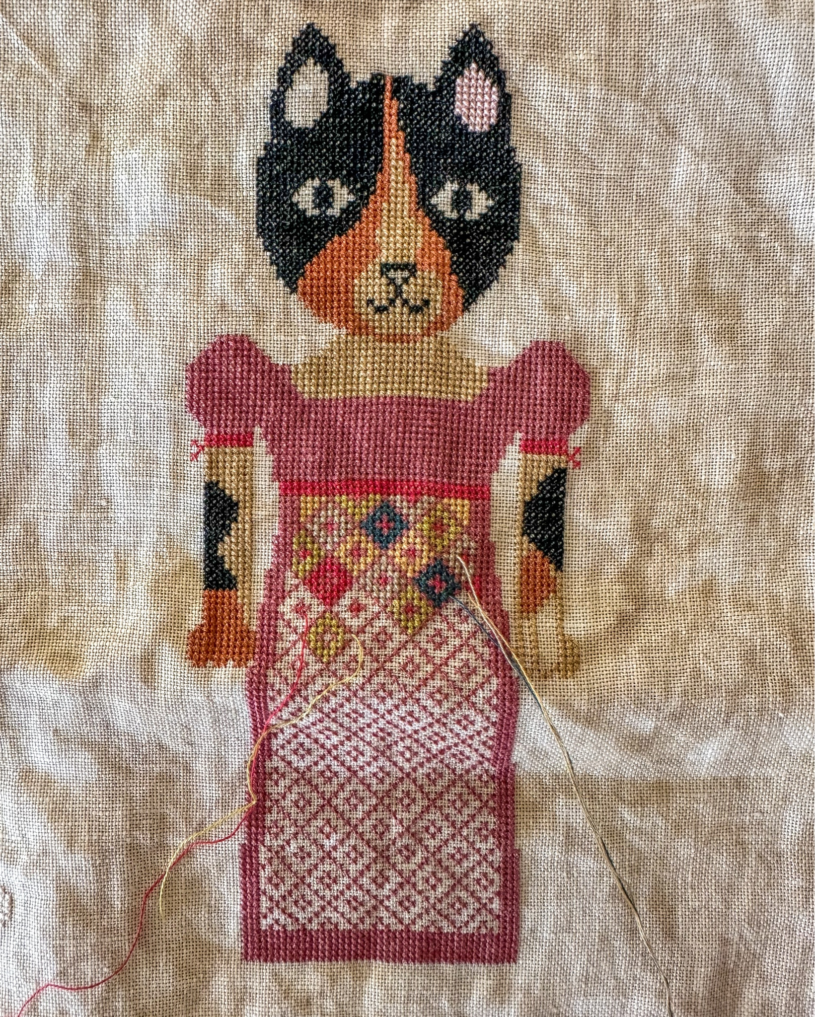 Clementine ~ isn’t she so darn cute. Plan to hopefully get this one finished by end of the month. 
.
Pattern Deets Below:
Animal Cracker - Clementine - Stacy Nash Designs @stacynashdesigns 
Floss- Converted to DMC - message me if you’d like my conversion 
Stitched 1 over 2 
Fabric- 36 count linen- Willow - BeStitchMe @bestitchme 
.
.
.
.
.
.
.
.


#LTKSeasonal #LTKHome #LTKHoliday