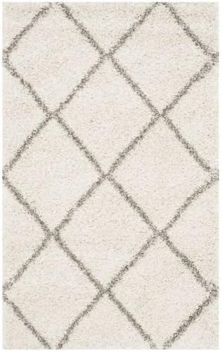 SAFAVIEH Hudson Shag Collection 2'3" x 8' Ivory/Grey SGH281A Modern Diamond Trellis Non-Shedding ... | Amazon (US)