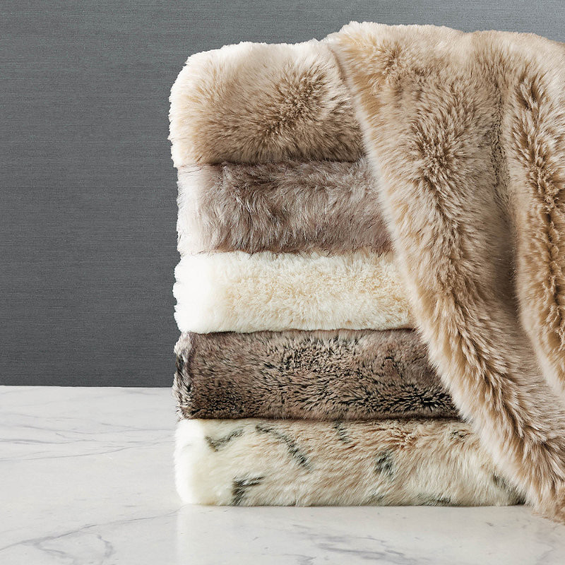 Luxury Faux Fur Throw - Lynx, 50" x 70" - Frontgate | Frontgate