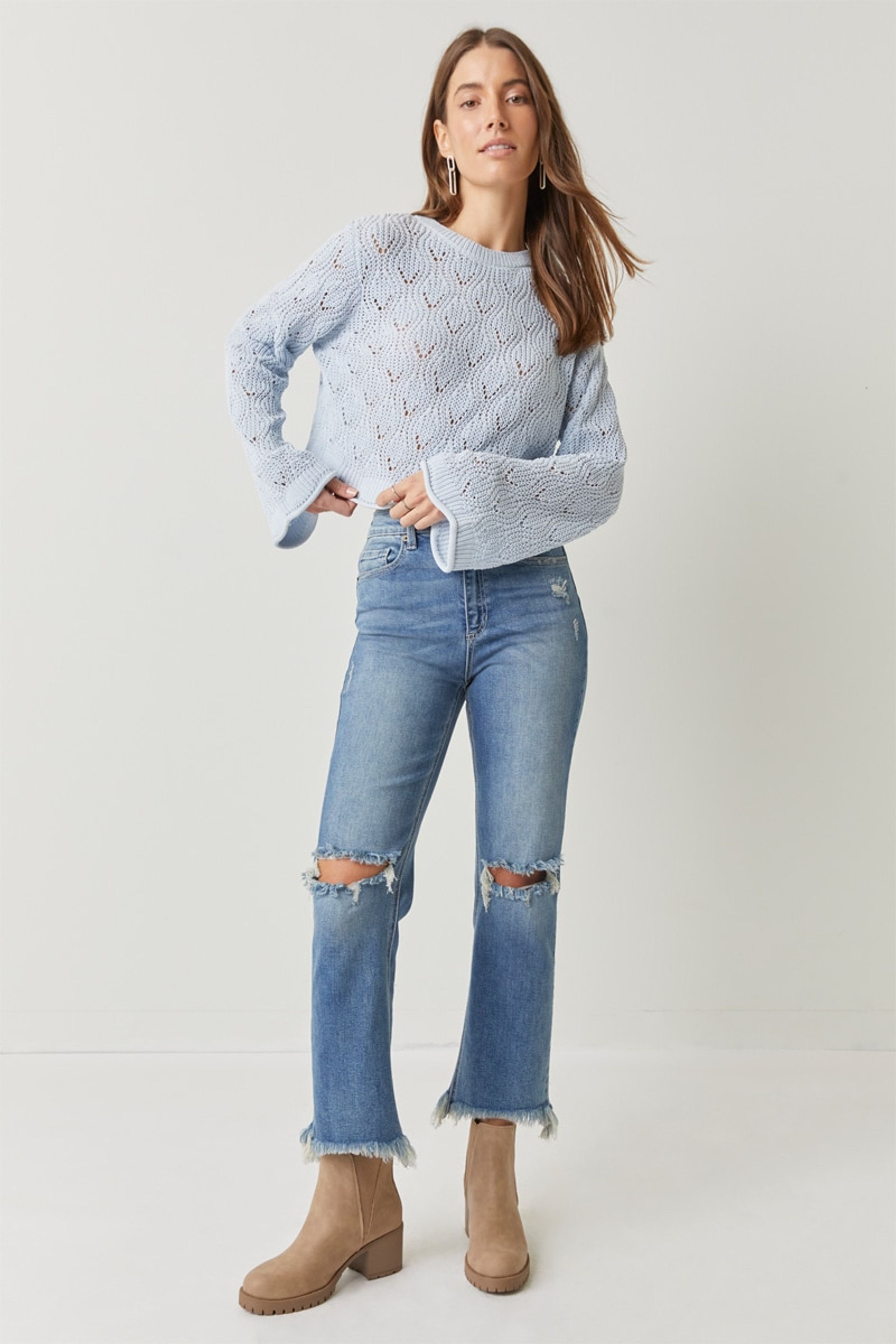 Palmer High Rise Ripped Jeans | Francesca's