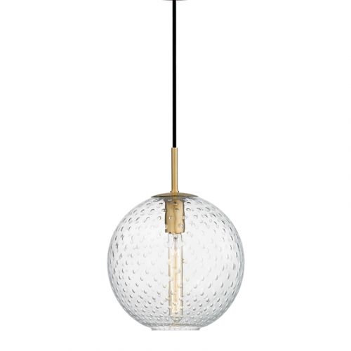 Hudson Valley Rousseau 1-Light Pendant-Clear Glass Aged Brass | Gracious Style