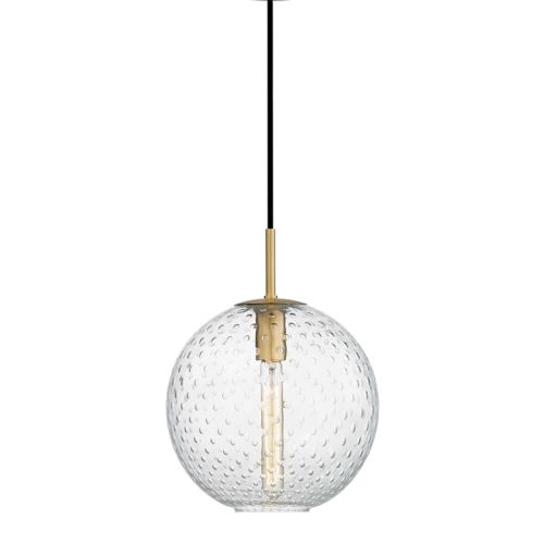 Hudson Valley Rousseau 1-Light Pendant-Clear Glass Aged Brass | Gracious Style