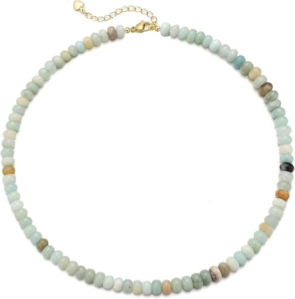 Beaded Gemstone Necklace for Women Summer Beach Handmade Jewelry | Amazon (US)
