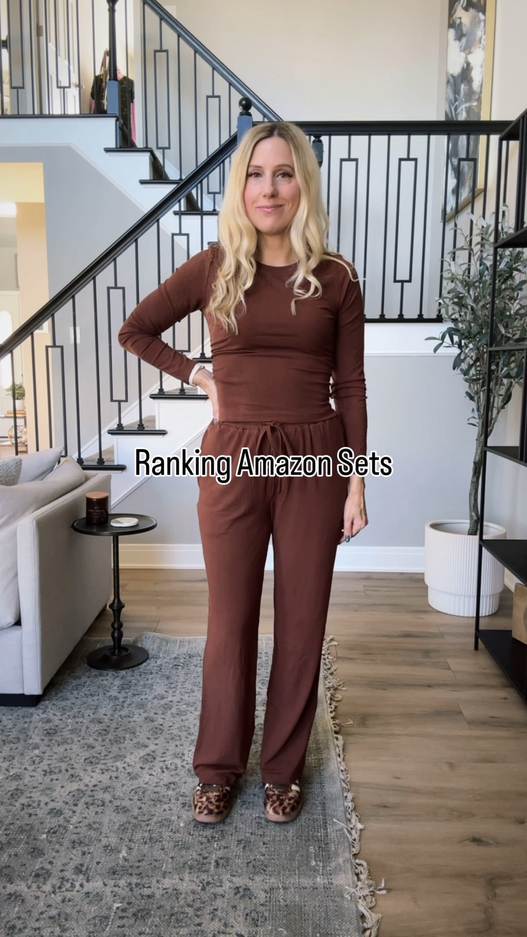Part 2 of ranking some two-piece sets I found on Amazon! Here are my thoughts:
Brown set: 
🤎 Not ribbed
🤎 A little thinner
🤎 Comfy waist/elastic
🤎 Wide leg/good length (for average height)
🤎 Soft material 
🤎 8 colors/sizes XS-XL
Ranking: 8.5/10 - I do really like this set, but wish there were more color options. If you really like neutral colors this would be the set I would pick out of the two.
Navy set:
💙 Not ribbed
💙 A little thinner
💙 Not the comfiest waist/elastic
💙 Wide leg/good length (for average height)
💙 Pockets weird/stick out more 
💙 Soft material 
💙 28 colors/sizes XS-XXL
Ranking: 6/10 - I do really love the top, but the bottoms are a no for me. The pocket is weird but it could just need to be steamed? I like that there are a lot of colors options on this one, so one could possibly size up, but then you run the risk of the top not fitting correctly. 🤔 

#LTKStyleTip #LTKActive #LTKFindsUnder50