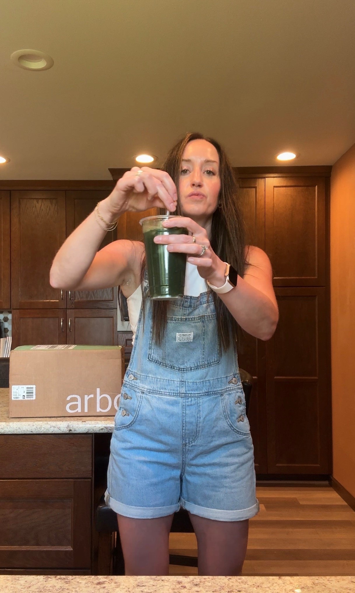 I am SOLD on overalls. Wearing a small in the overalls and a medium in the tank top