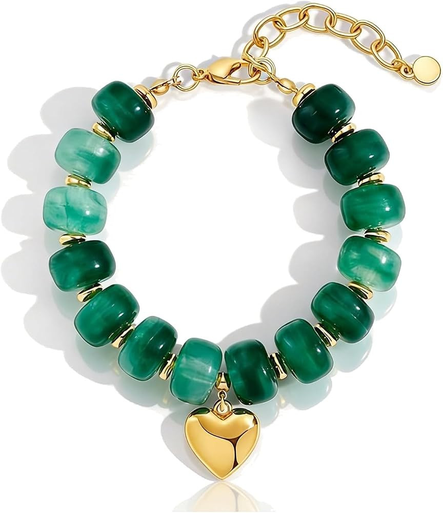 Colorful Summer Beaded Bracelet for Womebn Chunky Boho Charm Beach Summer Jewelry Trendy Vacation... | Amazon (US)