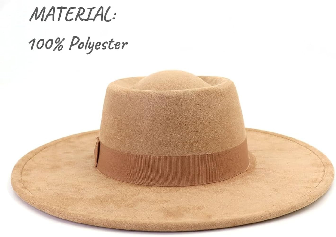 LIDHAY Wide Brim Fedora Hats for Women Men Large Suede Panama Rancher Hat Pork Pie Jazz Hat | Amazon (US)
