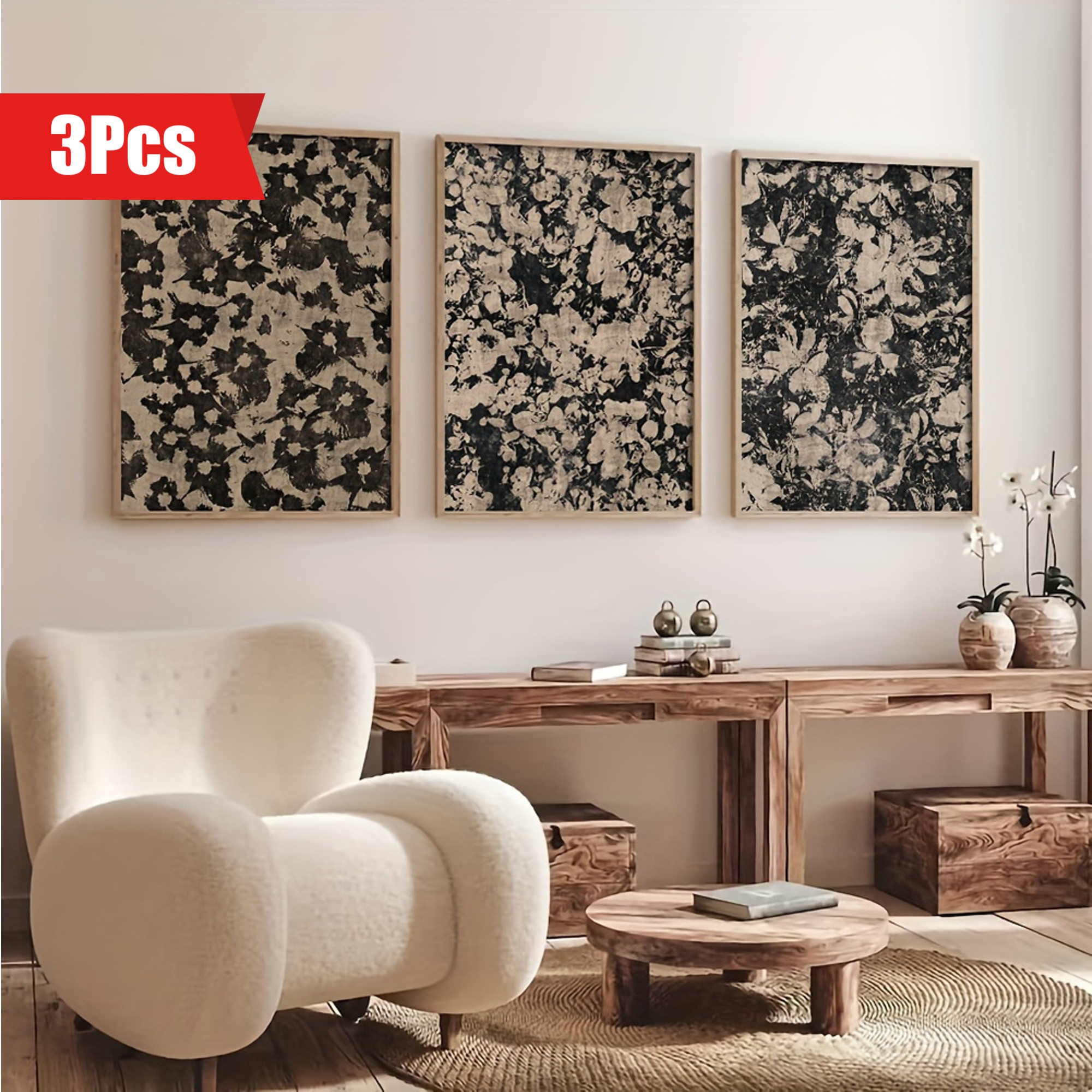 3pcss Unframed Abstract Botanical Floral Retro Art Painting - Temu | Temu Affiliate Program
