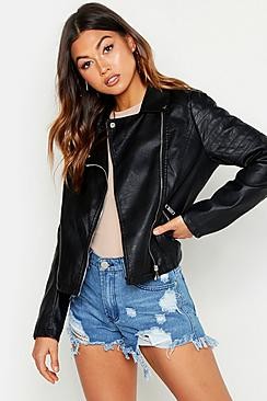 Jade Faux Leather Biker Jacket | Boohoo.com (US & CA)