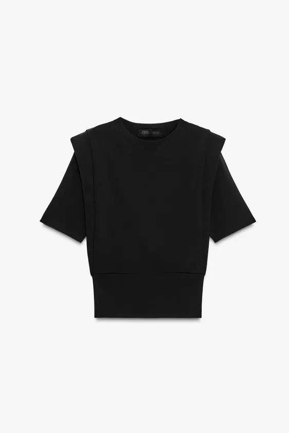 SHOULDER PAD KNIT TOP | Zara US