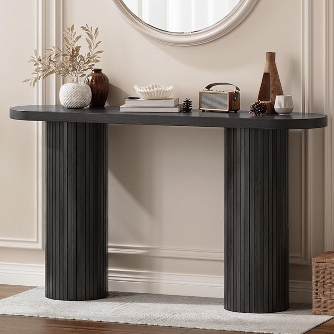 55 Inch Fluted Entryway Table, Sofa Table Behind The Couch, Long Console Tables, Modern Entrance ... | Amazon (US)