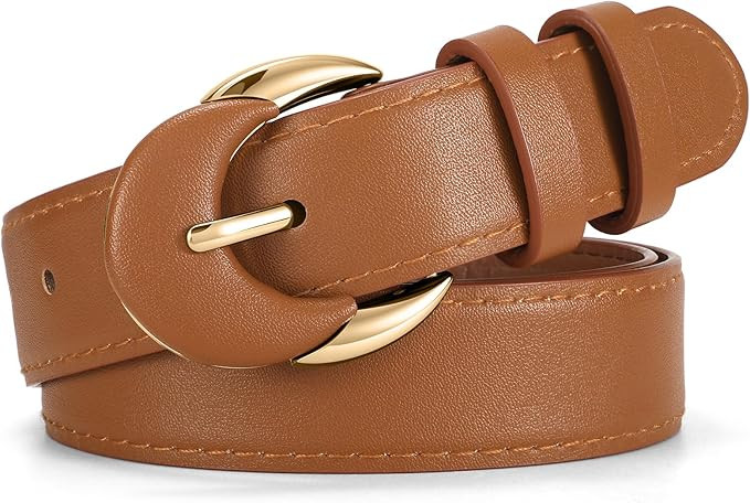 XZQTIVE Women's Leather Belts for Jeans Dress Pants Black Brown Belts for Women Ladies Waist Belt... | Amazon (US)