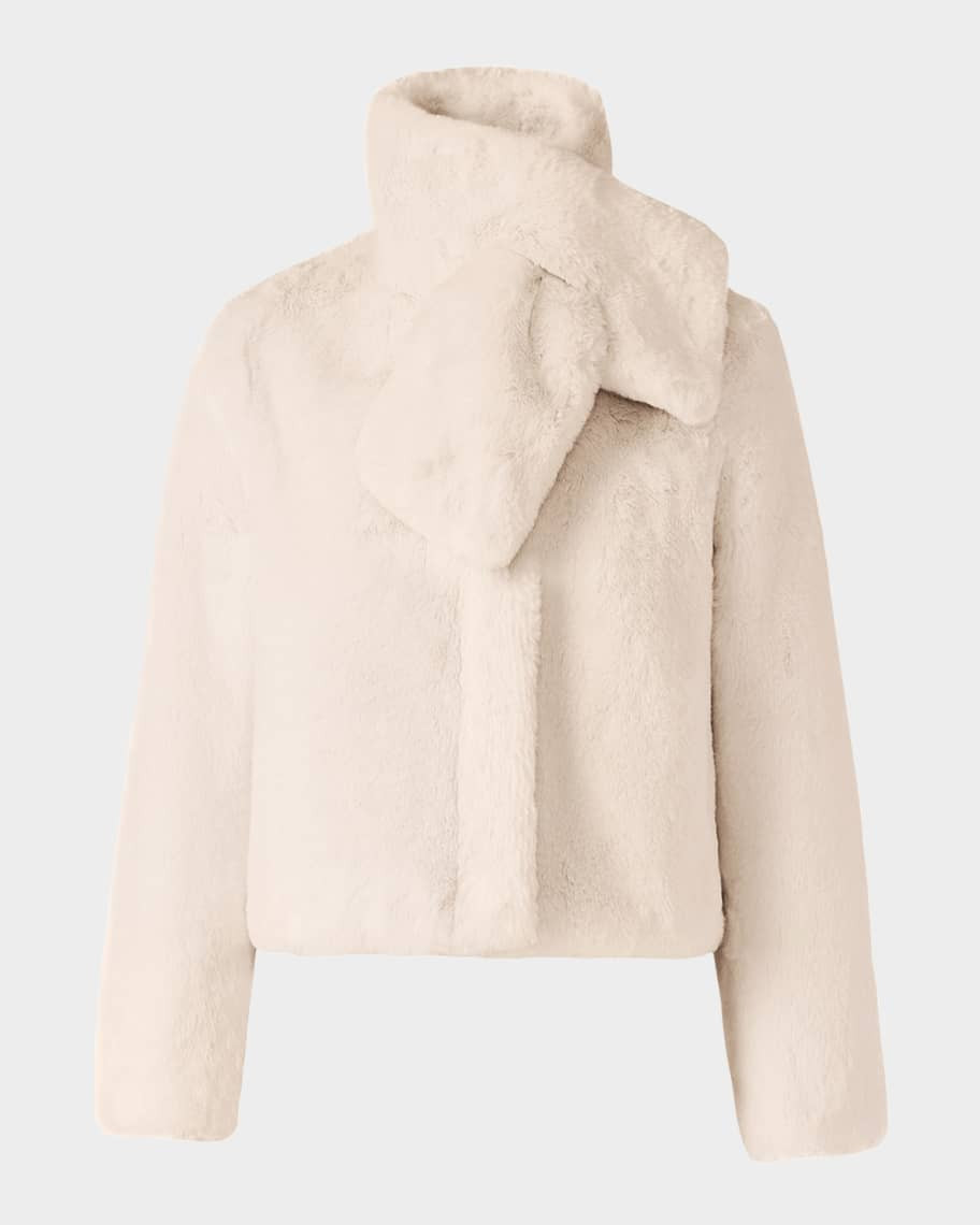 Soia & Kyo Kendell Faux Fur Coat with Detachable Scarf | Neiman Marcus