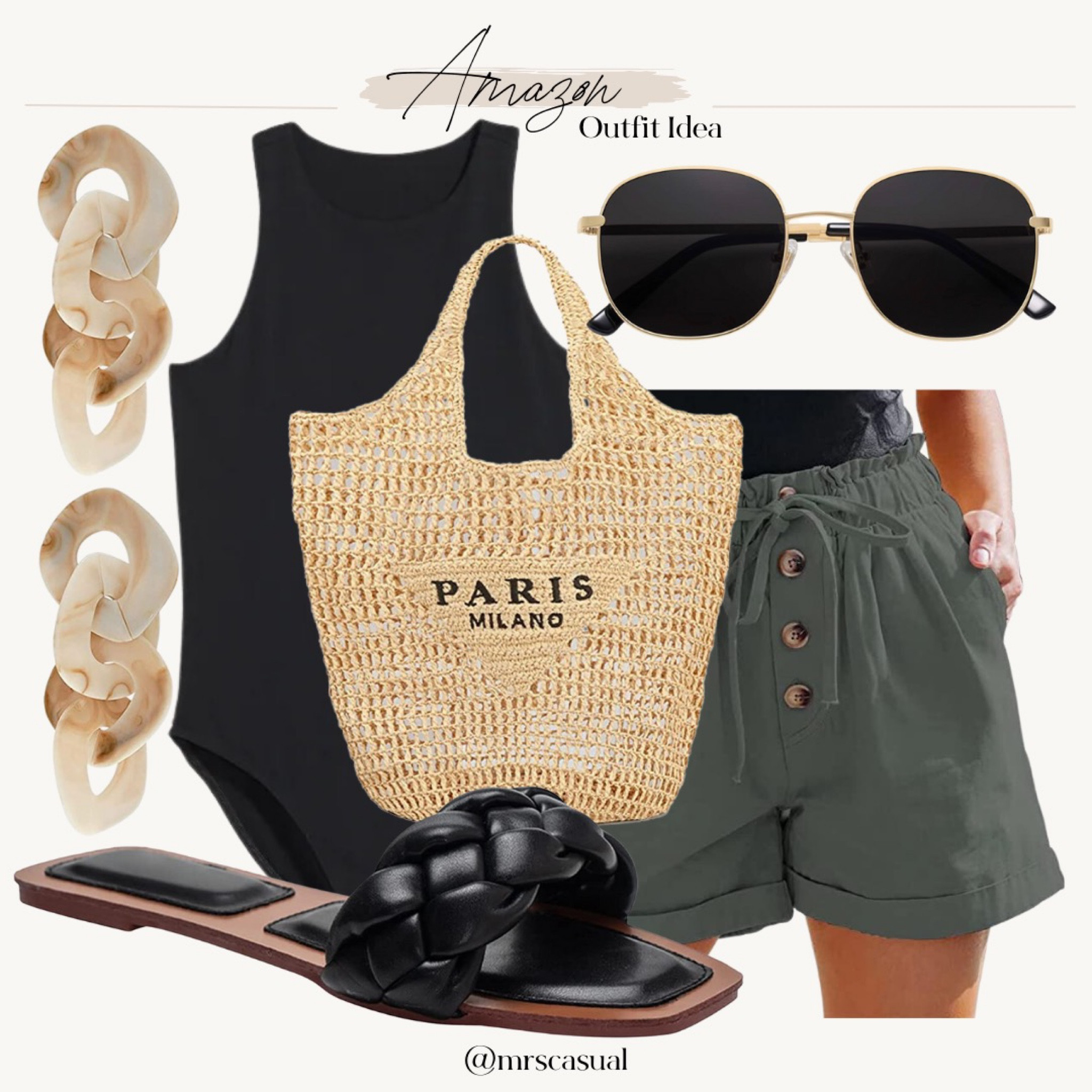 Amazon outfit black bodysuit and olive green shorts 

#LTKSeasonal #LTKFind #LTKunder50